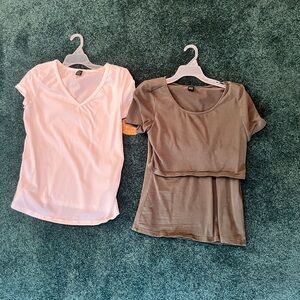 Two maternity/breastfeeding t shirts